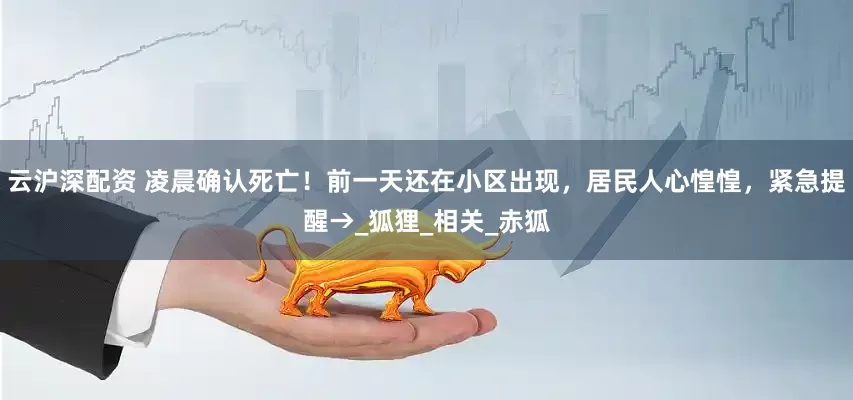 云沪深配资 凌晨确认死亡！前一天还在小区出现，居民人心惶惶，紧急提醒→_狐狸_相关_赤狐